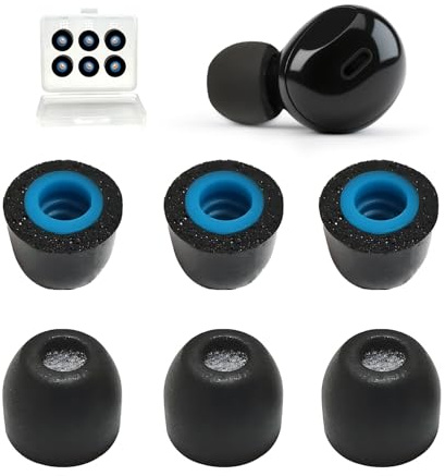 Memory Foam Ohrpolster und Ersatz Ohrstöpsel für Kopfhörer, Hochwertige Geräuschdämmung, 3 Paar Größe S mit Tragbarer Aufbewahrungsbox, Memory Foam earplugs