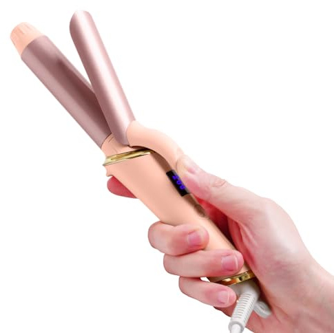 OKWRAP Mini Fer a Boucler 25 mm, Mini Lisseur de Voyage, Fer a Lisser pour Cheveux Courts avec 5 Température Réglables PTC Chauffage Rapide Céramique Boucleur à cheveux Double Tension