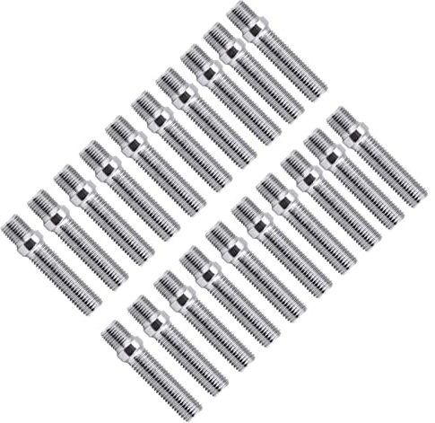 ZDETGU Goujon de Roues étendu, Adaptateur de Vis en Acier Haute Résistance de 50 Mm M12x1,5 à M12x1,5 pour 20 Pièces Argent