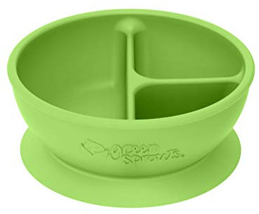 Green Sprouts – Coque en silicone divisé Aspiration Bol d'apprentissage – Vert
