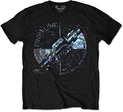 Rockoff Trade Herren Pink Floyd Machine Greeting Blue T-Shirt, Schwarz, S