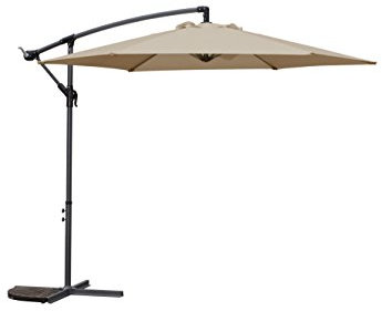 TPFGarden Ampelschirm Sarah 300cm mit Ständer & Kurbel Farbe: Taupe