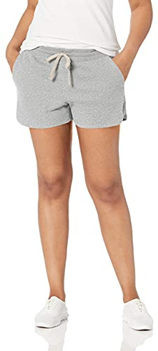 Amazon Essentials Women's Fleece Shorts with Pockets, Light Grey Heather, XS