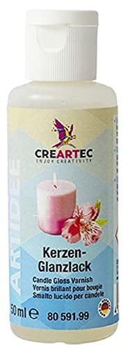 CREARTEC Kerzenbeschichtung / Lasur - Glanzlack 50 ml - Schützt, veredelt und fixiert Ihre kreativen Kerzenideen - schützt auch zuverlässig vor Staub, Schmutz und Abrieb - Made in Germany