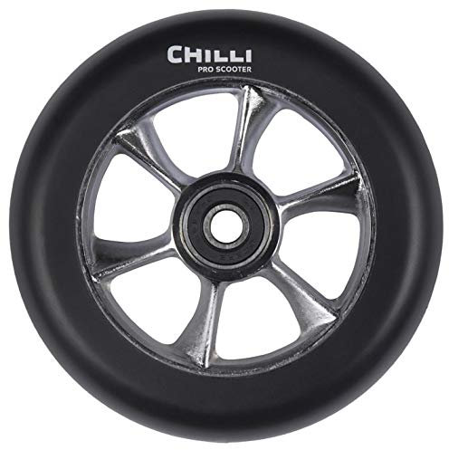 Chilli Scooter Stunt Turbo Rolle 110mm in der Farbe Schwarz, Rollencore aus Aluminium, Rollenhärte: 90A, 1034-1