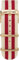 Sailor Damen Herren Nylon Armband Negril rot-weiß BSL101-2002-20, Breite Armband:20mm (normal), Farbe Edelstahl:Rosègold