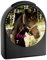 CreaDesign, WU-50-1079, Pferd, analog Kinderwecker schwarz, Funkwecker ohne Ticken, mit Licht, personalisiert mit Namen, 9,6 x 5,5 x 11,9 cm, 104 g