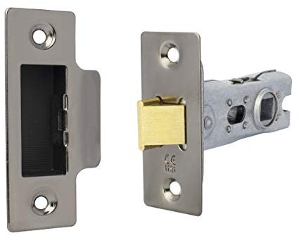 2 1/2 (63mm) Tubular Mortice Latch c/w Bolt Through Fixings in Black Nickel Finish