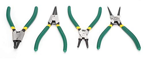 4 teilige Sprengringzange Set mit 6 Zoll Innen/Sicherungsringzange für schwere Beanspruchung Gerade/gebogene Backe zur Reparatur Entfernen Fix