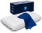 casimum Ergonomisches Visco Nackenstützkissen für Seitenschläfer & Rückenschläfer. Orthopädisches Nackenkissen Memory Foam. HWS Kopfkissen zur Entlastung der Halswirbelsäule, 70x40 cm, Blauer Bezug