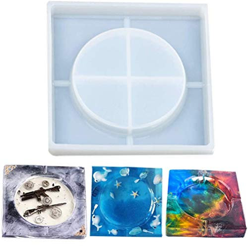 POFET Silikon-Aschenbecher-Harz-Form, quadratische Epoxid-Formen für DIY-Aschenbecher, Blumentopf, Harzkunst