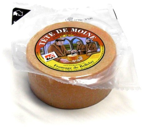 Food-United TETE DE MOINE AOC-AOP Schweizer Mönchskopf-Käse 420 g Swiss-Girolle Monks-Head-Cheese Berner Jura Halb-Fester-Schnittkäse blumig-würzig original mit g.U. Siegel
