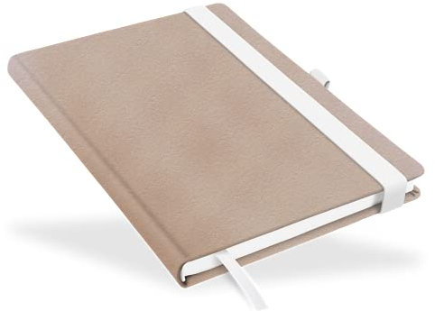 marthiesens® Notizbuch Recycling-Cover Beige, DIN A5, Inhalt punktiert, Handmade