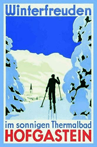 Generisch Blechschild 20x30 historisches Plakat Hofgastein Österreich Wintersport Ski Langlauf