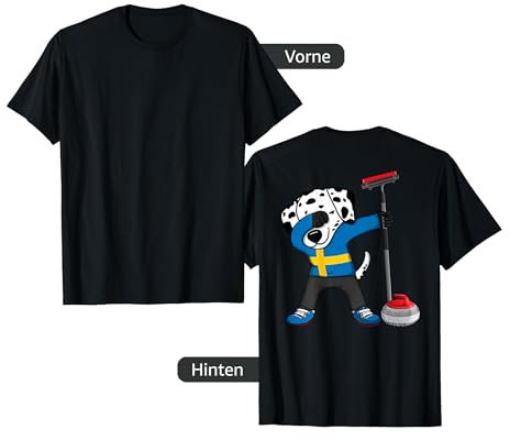Dabbing Dalmatiner Schweden Curling Fans Trikot Wintersport T-Shirt
