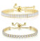 TOEECY Tennisarmband für Frauen 18K Vergoldete AAA + Zirkonia Verstellbare Tennis Armband Set Zierliche Klassische Freundschaftsarmband Modeschmuck Geschenk (Gold,#1)