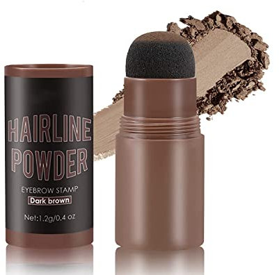 2 Stück Luxfume Hairline Powder, Hairline Instant Filling Powder, natürlicher, wasserfester, schnell abdeckender Haarwurzel-Concealer (Dunkelbraun)