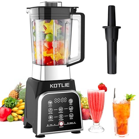 Batidora de Vaso de 2000W Profesional Licuadora de 2L con 8 Programas y Función de Limpieza Automática, Sin BPA 28000 rpm (NEGRO)
