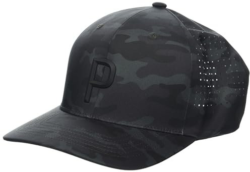 PUMA Herren Camo Tech P Snapback Cap Verschluss, Schwarz, kräftiges Grau, Einheitsgröße