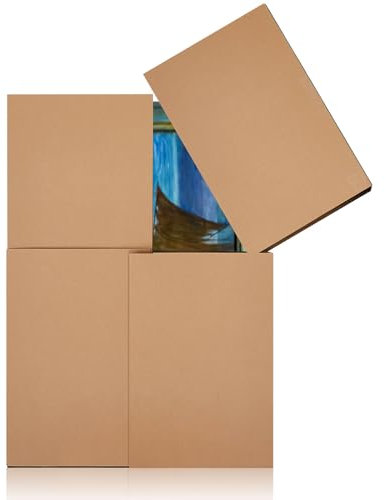 Ireer Picture Mirror Moving Boxes Large 40 x 60 x 3 1/2 Mirror Box Adjustable Flat Screen TV Boxes for Moving Framed Art Shipping Boxes Kraft Cardboard Corrugated Packaging Box for Packing (1)