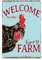 Sanwarm Metallschild, 20,3 x 30,5 cm, Vintage-Huhn, Anime, Welcome to the Funny Farm, Blechschild, Wandkunst, Dekoration für Zuhause, Bauernhaus, Bauernhof-Dekoration