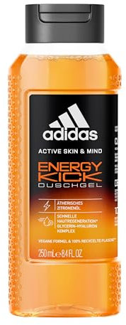adidas Active Skin & Mind Energy Kick Duschgel, belebend-frisches Duschgel für Herren, 250ml