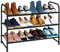 powerking Estante de Zapatos Power King, Adecuado para Almacenamiento de Zapatos Apilados metálicos en armarios, Rejillas, 3 Capas, Negro