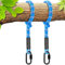 BeneLabel 2er Schaukel Aufhängung Seil, 240cm Hängematte BaumBefestigung Gurt Hängesessel Balkenbefestigung mit Karabiner für Indoor Outdoor Baumschaukel Nestschaukel, 1134kg/10mm Durchmesser, Blau