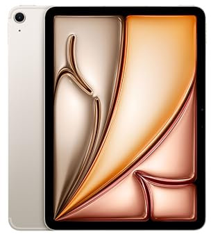 Apple iPad Air de 11 Pulgadas (M2): Pantalla Liquid Retina, 512 GB, cámara Frontal de 12 Mpx en Horizontal y Trasera de 12 Mpx, Wi-Fi 6E y 5G con eSIM, autonomía de Sol a Sol - Blanco Estrella
