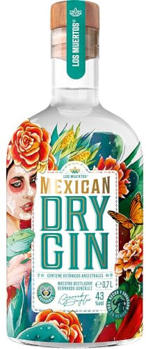 Los Muertos | Der Original Mexican Dry Gin | Handgefertigt im Herzen Jaliscos | Mehrfacher Gold Award Gewinner International Spirits Award 2023 | 700ml | 43% Vol.