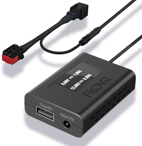 FitDVR Dash Camera Power Adapter (8-Pin) for Land Rover, Jaguar, Connects to Rearview Mirror, LED display USB Power Source, Easy to Install, 5V 12V Output, for Dash Cam, Radar, D3-020