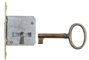 Holzando Möbelschloss Einsteckschloss mit Schlüssel 0012Q-3012 Rechts - Dornmaß 20mm - Halmlänge 32mm