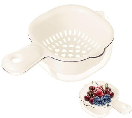 Passoire À Fruits Double Couche Avec Poignée - 1/4 Pièces Panier Égouttoir À Légumes Avec Poignée | Bol À Pastèque Avec Passoire | Petit Bac À Double Couche Et Panier Avec Poignée Pour Égoutter Les Fr