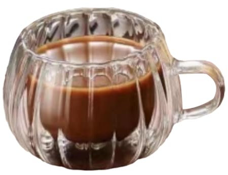 CAPIJIONG Vaso de vidrio de borosilicato creativo minimalista de 150 ml con correa de doble capa y mango de vidrio transparente, diseño a rayas, redondo, 150 ml