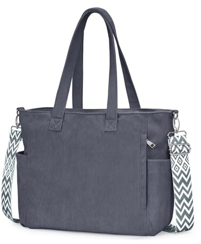 oscaurt Handtasche Damen Cord Tasche Shopper Damen Tote Bag Umhängetasche Schultertasche Groß Crossbody Bag mit Verstellbarem Schultergurt Geschenke für Frauen für Pendeln Einkaufen Reisen