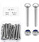 M6 Coach Bolts, 40 Pcs Cup Square Carriage Bolts and Nuts Set, M6 x 60mm Long Coach Screws with Hex Nuts, Carbon Steel