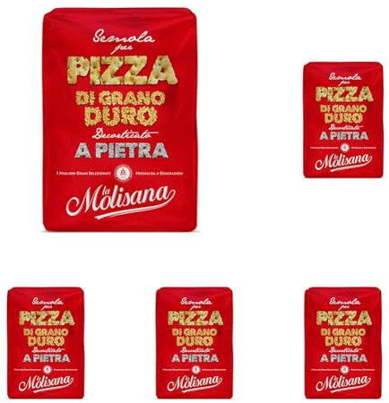 La Molisana, Semola di Grano Duro per Pizza, Solo Grano Italiano Decorticato a Pietra - Ideale per Pizza - Confezione da 5 kg