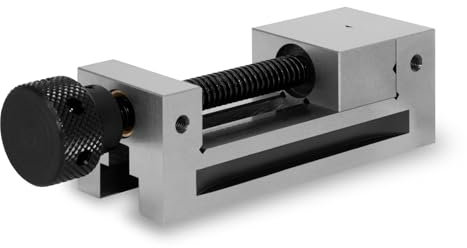 EBERTH Präzisionsschraubstock mit Spindel, Backenbreite 50mm, maximale Spannkraft 65mm, Backenhöhe 25mm, aus robustem Stahl, professionell, für diverse Arbeiten, Werkstattschraubstock