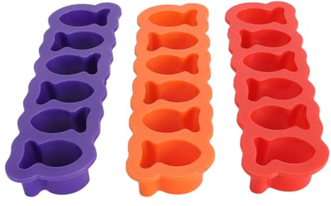 HOHXFYP 3PCS Fish Cookie Cutter, 6 Cavity Goldfish Cracker Cookie Cutter, Mini Biscuit de Poisson en Plastique pour Cuisiner Du Chocolat Fondant