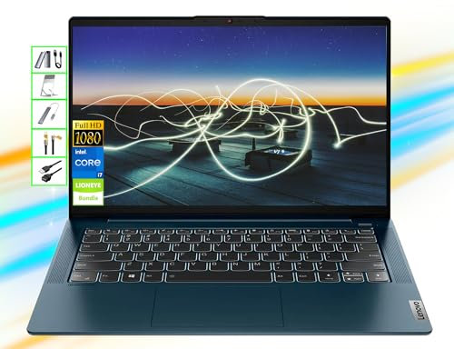 Lenovo Computer portatile alimentato dall'IA | Computer FHD da 14 pollici | RAM da 8 GB | SSD da 1 TB e SSD portatile da 128 GB | CPU Intel 4-Core i7 | Webcam| USB-C| USB-C| Wi-Fi| Bluetooth| Copilot