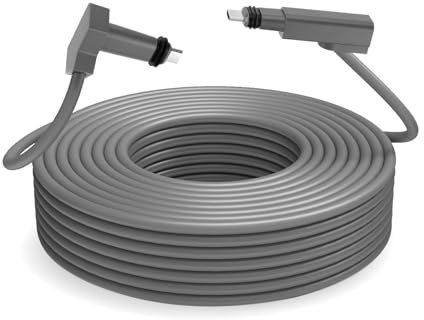 Sostituzione Cavo 1200 Mbps, Cavo Impermeabile per Satellite Rettangolare V2 con Clip per Cavo con Passacavo a Parete, Design Grigio, Installazione Semplice, Prestazioni (75