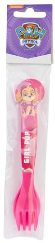 2-teiliges wiederverwendbares Kinderbesteck aus Kunststoff bestehend aus Gabel und Löffel von Paw Patrol Girl