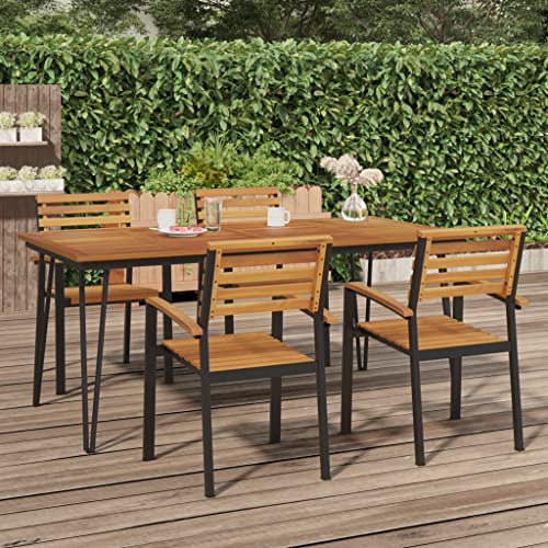 Gartentisch, gartentisch terrassentisch balkontisch wetterfest gartenmöbel dining table tisch balkon Geeignet für living room indoor lounge Terrace Haarnadel-Tischbeine 180x90x75 cm Akazie Massivholz