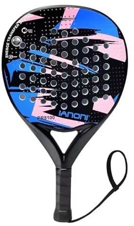 IANONI Padel Racket Carbon Fiber Surface with EVA Memory Flex Foam Core Padel Tennis Racquets Paddle Tennis