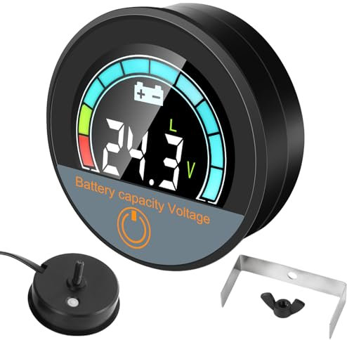 GBKDQQ Batteriewächter: Wasserdichtes Batterie Messgerät für 12V-84V Lithium-, Lithium-Eisen- und Blei-Säure-Batterien, Batterieanzeige DC8-100V für Golfwagen Boote Wohnmobile Mit Unterspannungsalarm