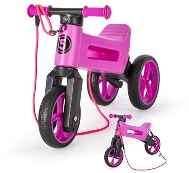 FWRider Supersport 2-in-1 Kinder Laufrad Lila - Zweirad und Dreirad in einem, Balance-Bike mit Gurt und geräuschlosen Rollen - Ab 18 Monaten, geeignet bis 25 kg, Lauflernrad