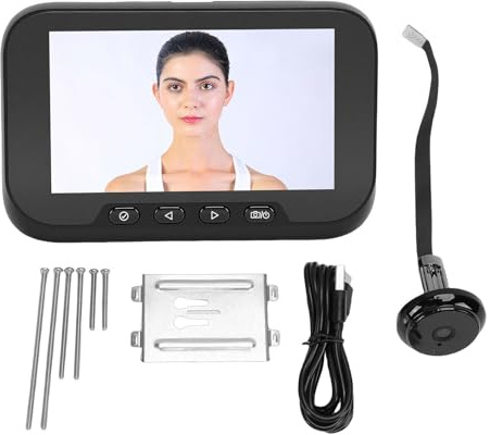 Fafeicy Caméra Judas Vidéo écran Couleur 4,5 Pouces 1080P Grand Angle 135 Degrés avec Détection de Mouvement Visionneuse de Porte Numérique pour Porte D'appartement de sécurité à