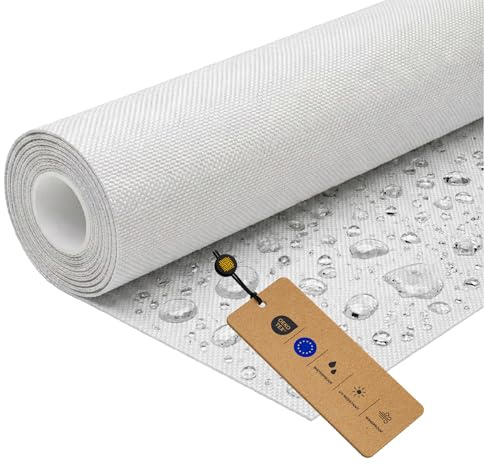LOMIQ Polyesterstoff Wasserdicht, 100x150 cm, Weiß, 366 g/m2, Meterware Stoff Outdoor, Reißfest & Pflegeleicht, Material für Markisenstoff, Segeltuch, Gartenmöbel, Zelte, Rucksäcke, Tierbetten