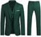 Costume Homme Mariage 3 Pièces Slim Fit Smoking Costumes Couleur Pure Formel Veste Gilet et Pantalon Homme, Vert, M