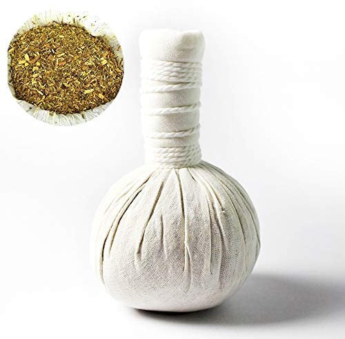 5 x Kräuterstempel Thai Kräuter 200g (Gramm) - MyThaiMassage - für traditionelle Massagen & Wellness - 100% natürliche Zutaten in einem unbehandelten Baumwoll-Tuch